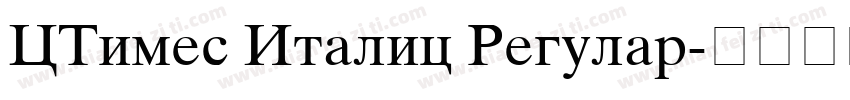 CTimes Italic Regular字体转换